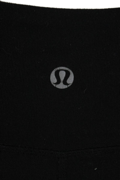 Lululemon Womens Elastic Waist High Rise Slip-On Athletic Leggings Black Size M