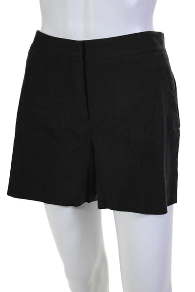 Theory Womens Linen Flat Front Casual Mini Shorts Black Size 6