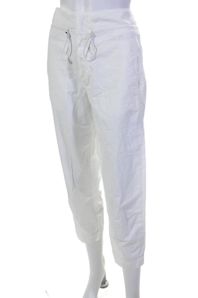 Transit Par Such Womens Cotton Drawstring Waist Tapered Pants White Size M