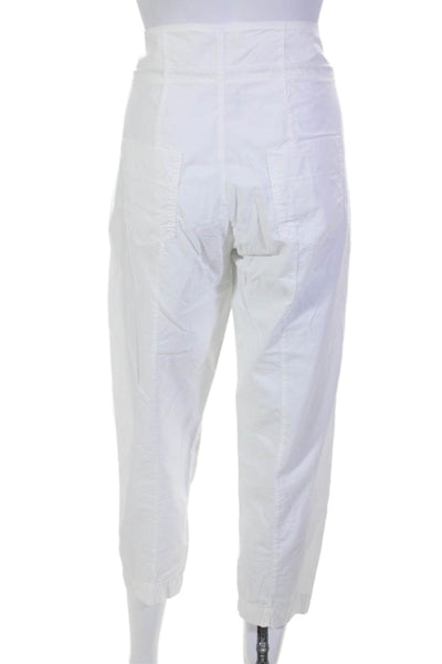 Transit Par Such Womens Cotton Drawstring Waist Tapered Pants White Size M