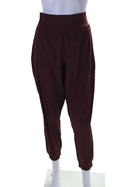 Lululemon Womens Ruched Elastic Waist Jogger Track Pants Burgundy Size 14