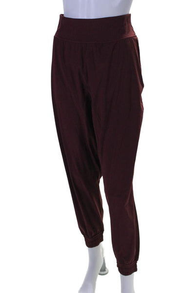 Lululemon Womens Ruched Elastic Waist Jogger Track Pants Burgundy Size 14