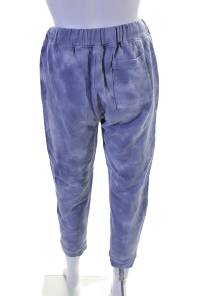 Love Shack Fancy Womens Tie Dye Distress Patchwork Sweatsuit Set Blue Size XS