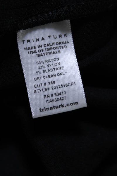 Trina Turk Womens Elastic Waistband Striped Trim Jogger Pants Black Size Small