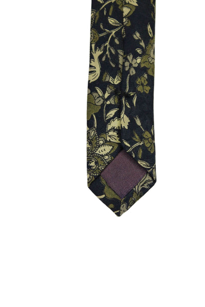 Balenciaga Paris Mens Silk Floral Wrap Around Tie Blue OS