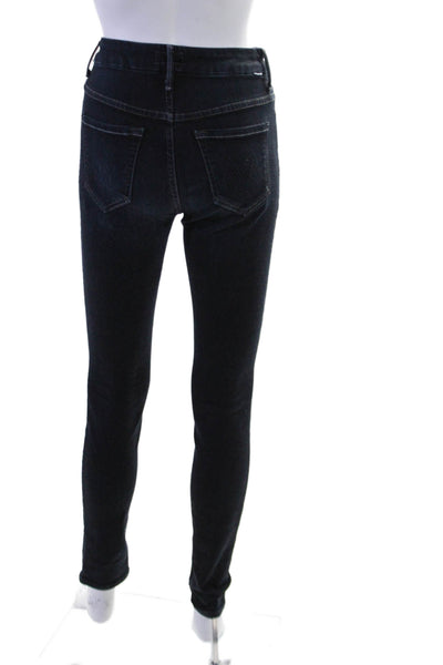 Mother Womens Cotton High Waisted Looker Zipped Skinny Jeans Blue Size EUR 24