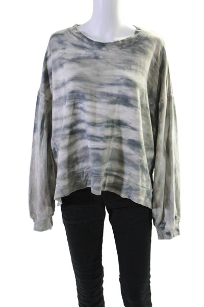 Electric & Rose Womens Cotton Tie Dye Side Slit High-Low Sweatshirt Green Size S