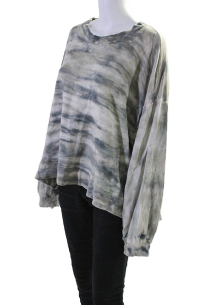 Electric & Rose Womens Cotton Tie Dye Side Slit High-Low Sweatshirt Green Size S