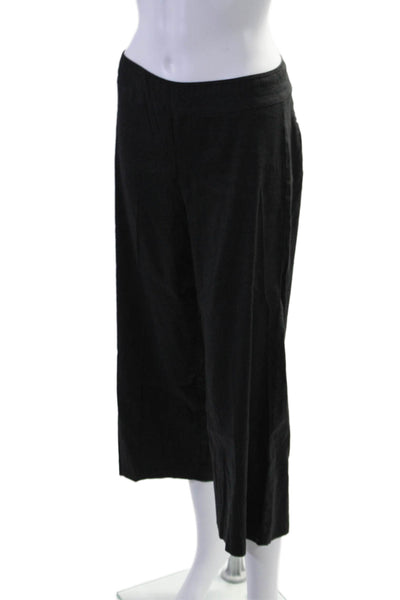 Avenue Montaigne Womens Pull On High Rise Wide Leg Cropped Pants Black Size 6