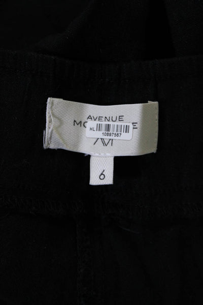 Avenue Montaigne Womens Pull On High Rise Wide Leg Cropped Pants Black Size 6