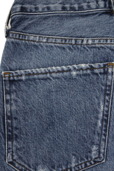 Agolde Womens Button Up High Rise Slim Leg Jamie Jeans Blue Cotton Size 23