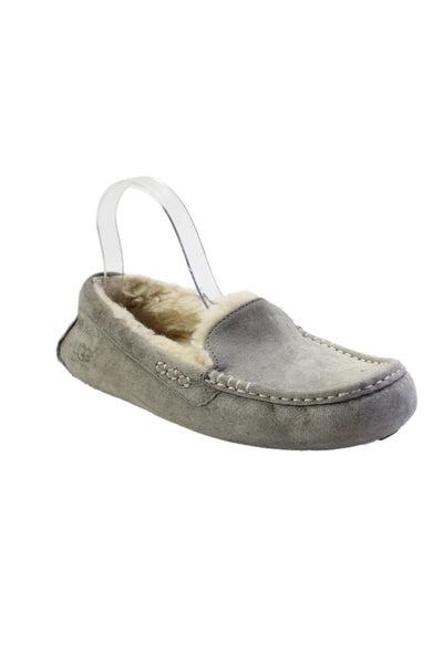 UGG Australia Womens Slip On Shearling Lined Moccasins Gray Suede Size 8