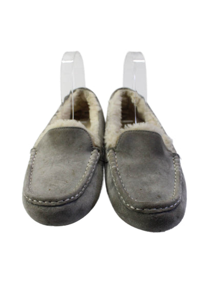 UGG Australia Womens Slip On Shearling Lined Moccasins Gray Suede Size 8