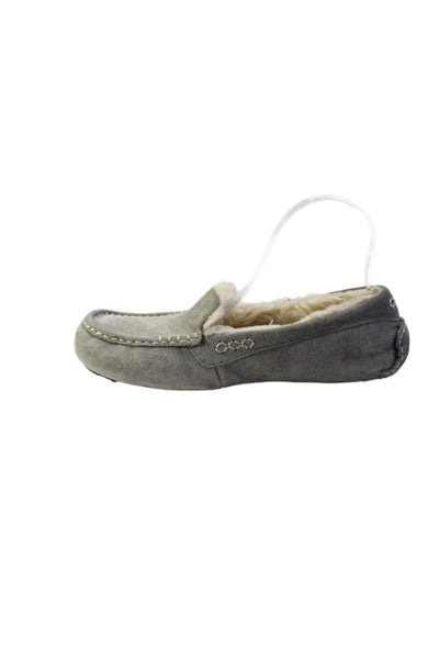 UGG Australia Womens Slip On Shearling Lined Moccasins Gray Suede Size 8