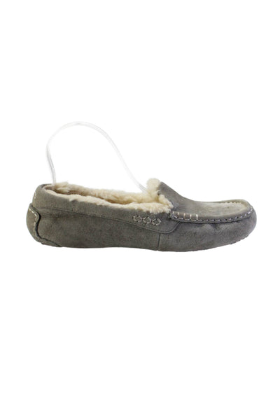 UGG Australia Womens Slip On Shearling Lined Moccasins Gray Suede Size 8