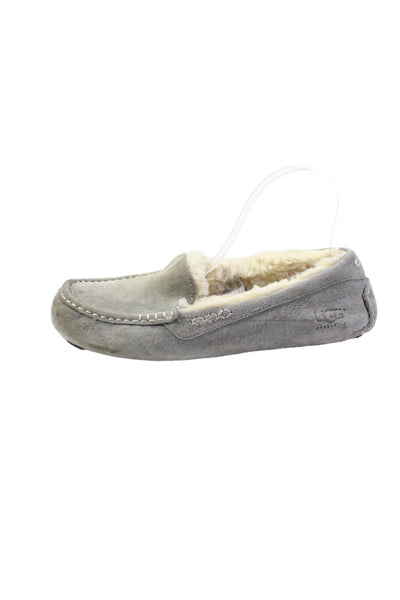 UGG Australia Womens Slip On Shearling Lined Moccasins Gray Suede Size 8