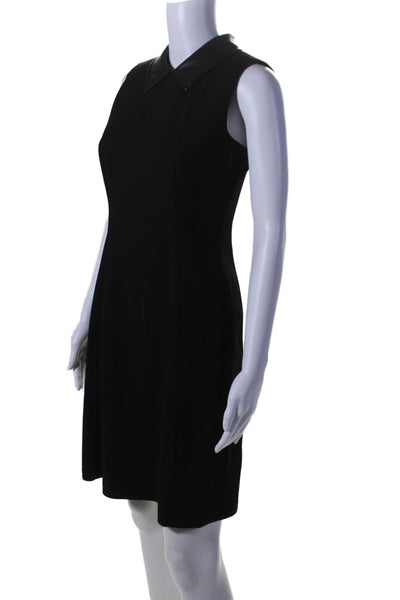 Calvin Klein Womens Back Zip Sleeveless Collared Sheath Dress Black Size 2