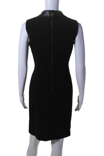 Calvin Klein Womens Back Zip Sleeveless Collared Sheath Dress Black Size 2