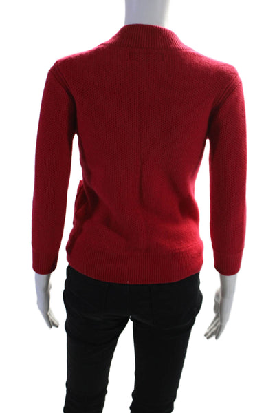 Rag & Bone Womens Cashmere Buttoned Long Sleeve Sweater Red Size 2