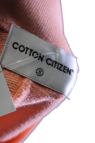 Cotton Citizen Womens Long Sleeve Crew Neck Sweatshirt Peach Cotton Size Small