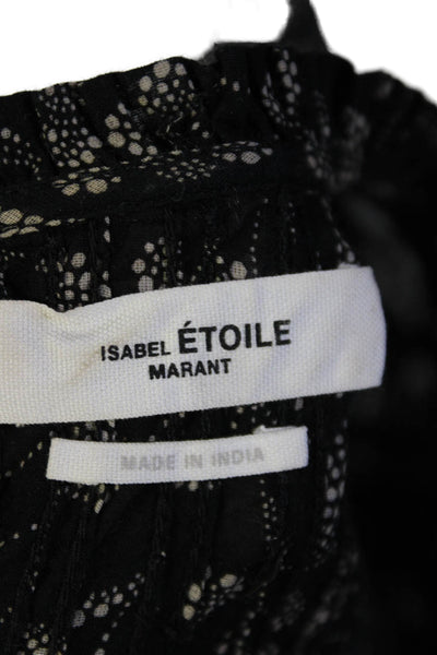 Etoile Isabel Marant Womens Floral Print Layona Blouse Black Beige Size EUR 38