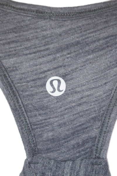 Lululemon Womens Textured Lined Criss Cross Back Activewear Tank Top Blue Size S