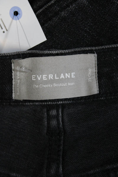 Everlane Womens Cotton Zip Button Crop Boot Cut Denim Jeans Black Size EUR 25