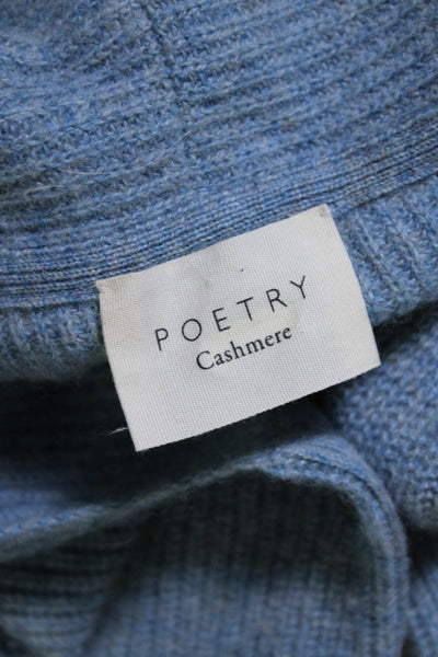 Poetry Womens Cashmere Long Sleeved Collared Sweater Cardigan Blue Size 6