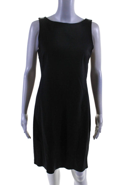 Theory Women's Round Neck Sleeveless A-Line Mini Dress Black Size 6