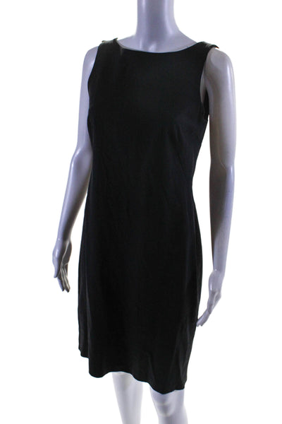 Theory Women's Round Neck Sleeveless A-Line Mini Dress Black Size 6