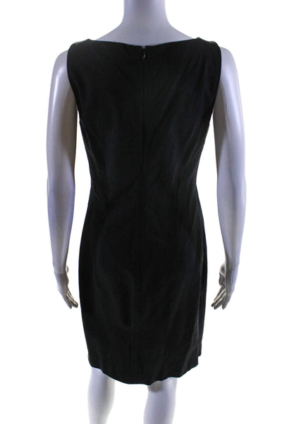 Theory Women's Round Neck Sleeveless A-Line Mini Dress Black Size 6