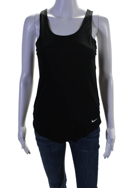 Nike Womens Scoop Neck Logo Strap Lightweight Tank Top Black Size Extra Small