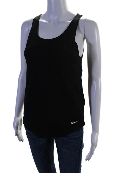 Nike Womens Scoop Neck Logo Strap Lightweight Tank Top Black Size Extra Small