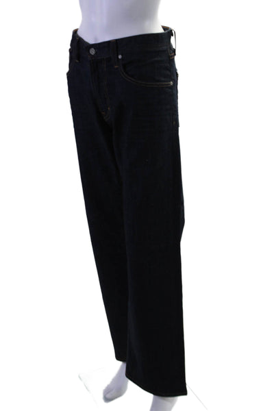 AG Adriano Goldschmied Womens Cotton Straight Leg Dark Wash Jeans Blue Size 34