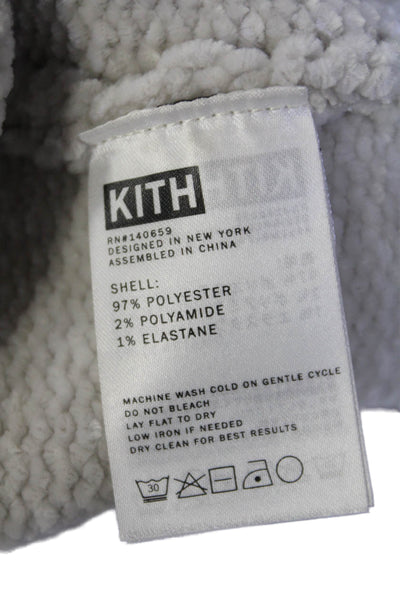 Kith Womens Long Sleeve Crew Neck Soft Knit Logo Sweater Gray Size Medium