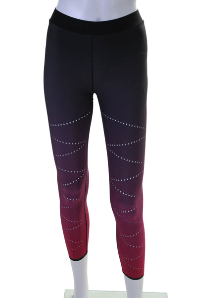 Ultracor Womens Ombre Perforated Mid-Rise Activewear Leggings Purple Size XS