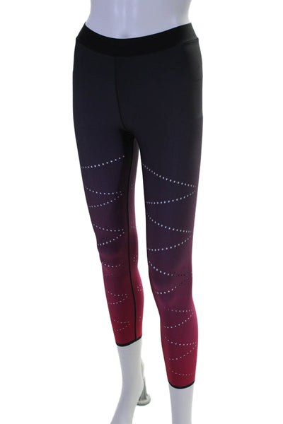 Ultracor Womens Ombre Perforated Mid-Rise Activewear Leggings Purple Size XS