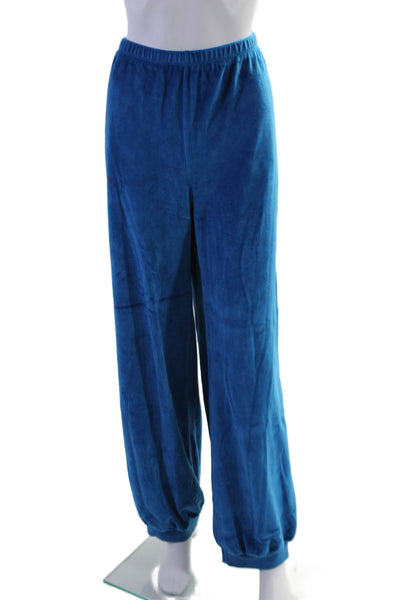 Kondi Womens Textured Elastic Waistband Cuff Bottom Sweatpants Blue Size XL