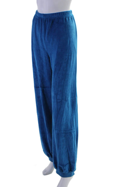 Kondi Womens Textured Elastic Waistband Cuff Bottom Sweatpants Blue Size XL