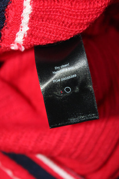 Rag & Bone Womens Wool V-neck Ribbed Knit Colorblock Sweater Red Size XS