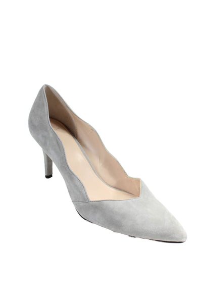 Cole Haan Womens Textured Pointed Toe Lined Heeled Pumps Gray Size 10.5