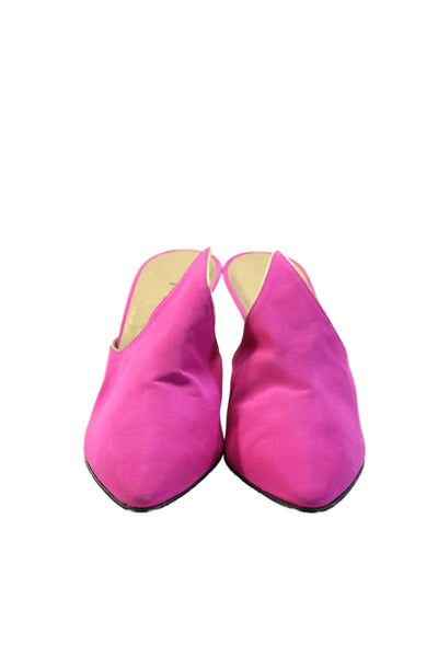 Yves Saint Laurent Womens Tapered Heel Pointed Toe Mules Pumps Pink Size 9M