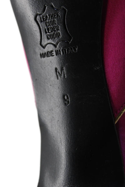 Yves Saint Laurent Womens Tapered Heel Pointed Toe Mules Pumps Pink Size 9M