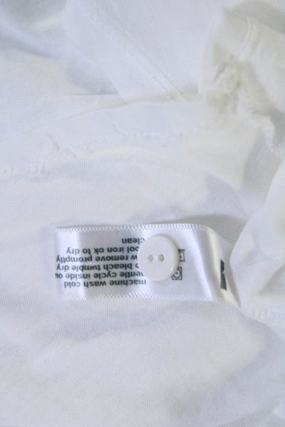 Three Dots Women's Collared Long Sleeves Button Down Shirt White Size XL