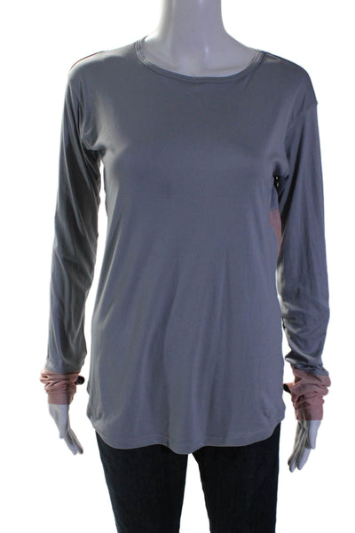 Splits 59 Womens Long Sleeve Round Neck Athletic Top Gray Size M