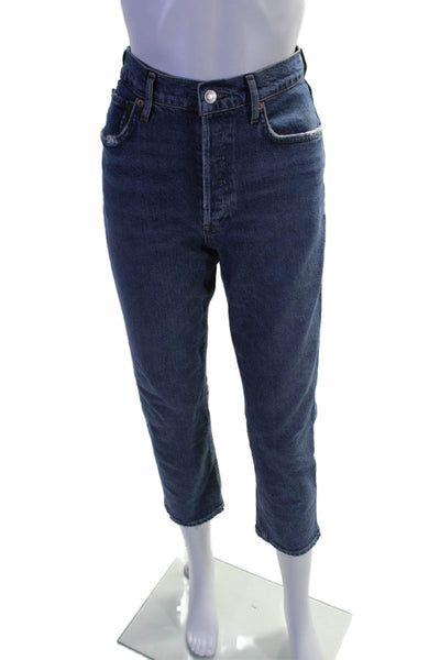 Agolde Womens Medium Wash High Rise Straight Leg Jeans Blue Size 26