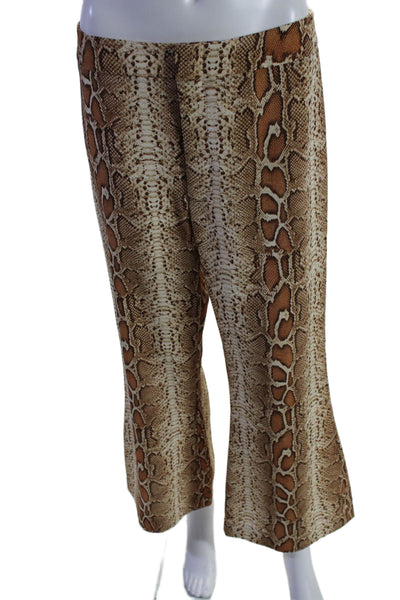 Smythe Womens Animal Print Slip-on Pants Brown Size M