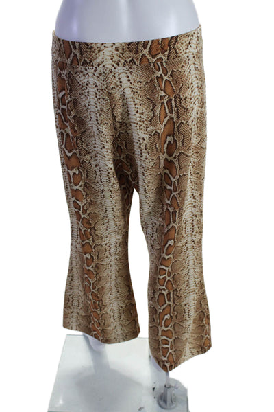 Smythe Womens Animal Print Slip-on Pants Brown Size M