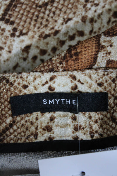 Smythe Womens Animal Print Slip-on Pants Brown Size M