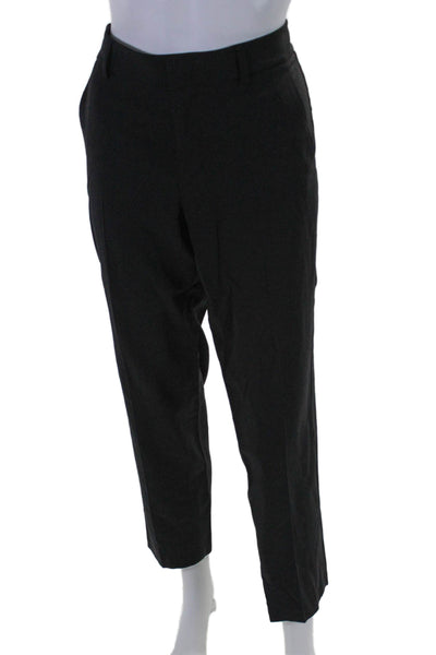 Vince Womens Wool Double Hook and Eye Closure Straight Leg Pants Black Size 10